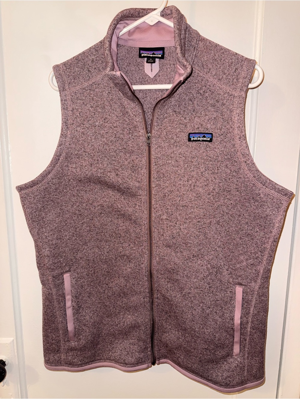 Patagonia Women’s Stormy Mauve Heather Full-Zip Fleece Vest